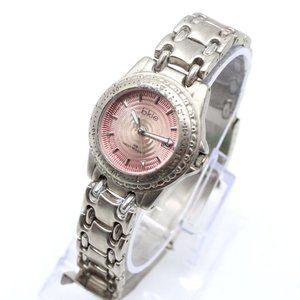 BKLE Watch Womens Silver Tone Stainless Steel Classic Silver Rhinestones Dial